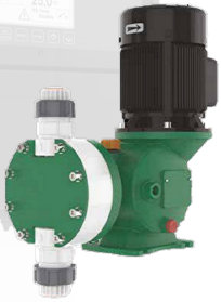 Mechanical diaphragm dosing pumps and mechanical diaphragm metering pumps
