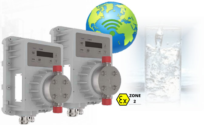 Dosing Pumps ATEX Zone 2 Compliant with digital interface includes proportional and timed multifunction dosing programs