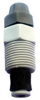 PVC injection fitting compatible with most chemical dosing pumps